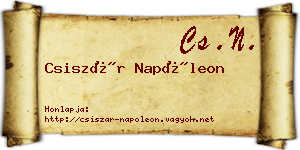 Csiszár Napóleon névjegykártya